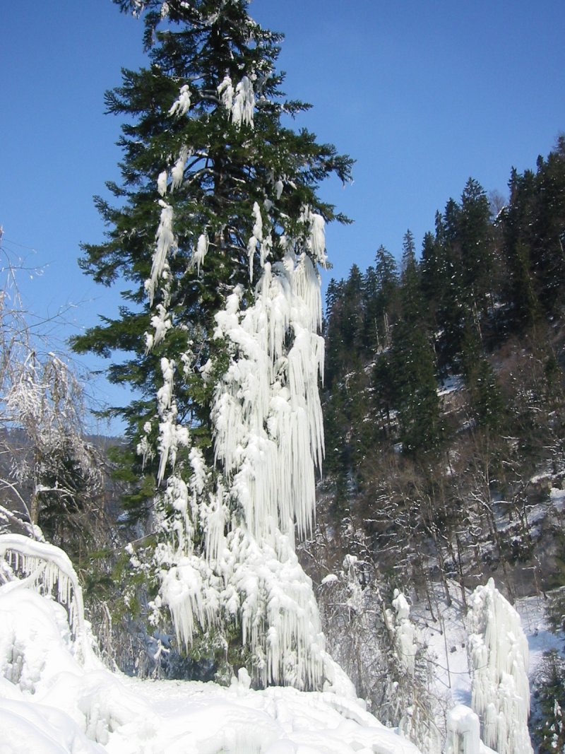 Photos du doubs en mars 2005 sous la neige et la glace